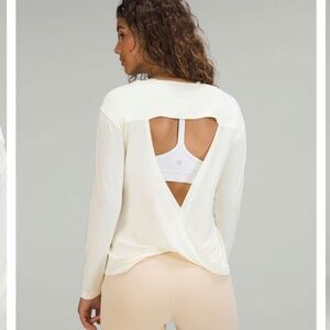 Lululemon Modal-Blend Open-Back Long Sleeve Shirt Lemon Sorbet cream